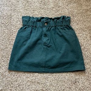 Teal Ruched Waist Skirt